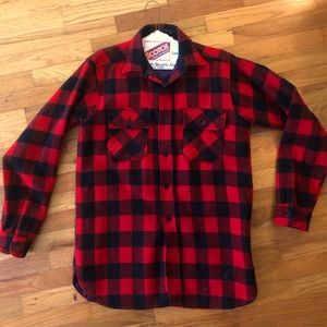 Men’s Vintage Pendleton Style Buffalo Plaid Shirt Jacket